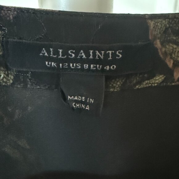 AllSaints Delana Tempest Wrap Maxi Dress Size 8 - Picture 3 of 15